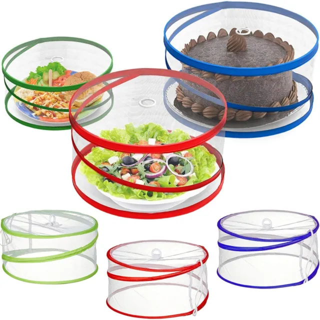 Pop-Up Food Cover 3pc Set Picnic Protectors Collapsible Insect Net Storage Mesh