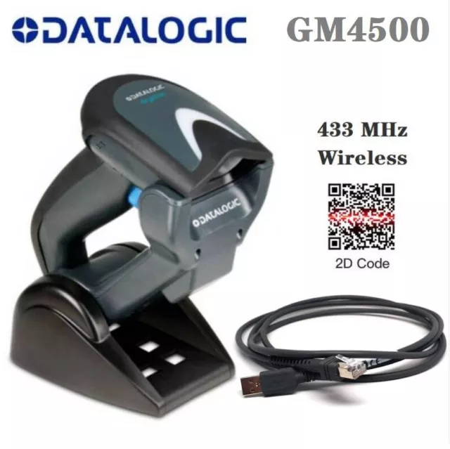 Datalogic GM4500-BK-433K1 Gryphon GM4500 Wireless 2D Barcode Scanner w USB Cable