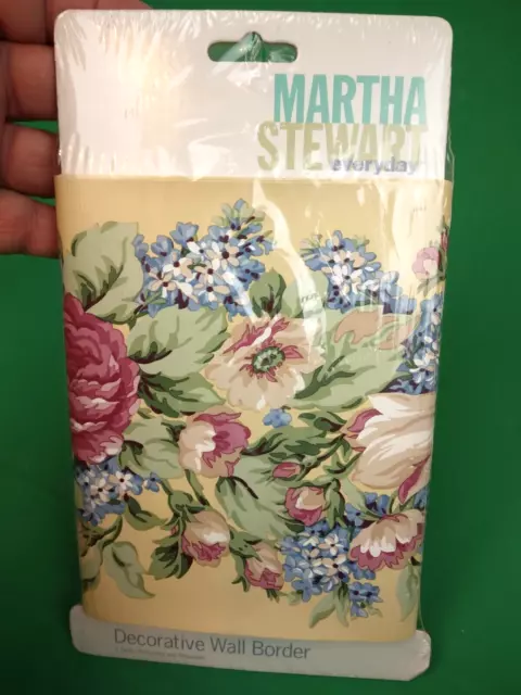 Papel pintado diario Martha Stewart borde lila jardín floral 5 yardas - prepegado