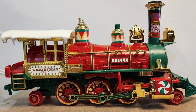 VINTAGE 1986 ,NEW Bright Musical Christmas Express Elf Train Locomotive ...