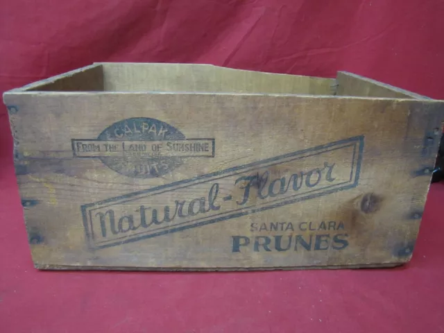 Vintage Primitive Del Monte Prune Fruit Advertising Wood Crate Box