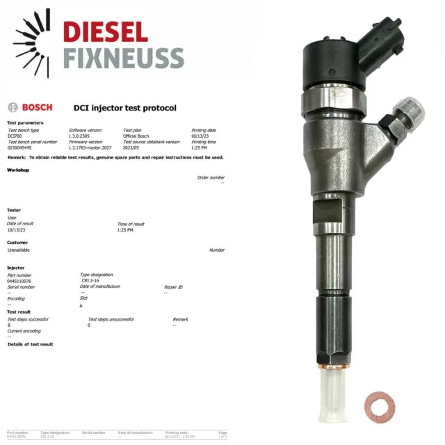 Peugeot Citroen 2,0 HDI Bosch Diesel Injecteurs Bosch Pn : 9641742880 0445110076