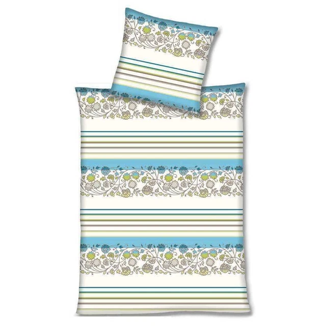 Juego de ropa de cama de microfibra 2 piezas azul blanco flores