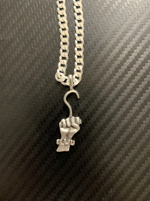 Silver ILWU Hook With 26'' Chain. Custom Made.