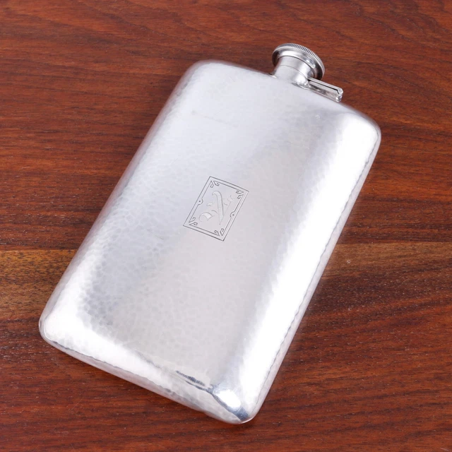James Blake American Arts & Crafts Sterling Silver Flask Hand Hammered 1898-1936