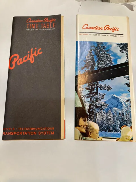 2 Canadian Pacific Railroad Time Tables 1964 1966 Train
