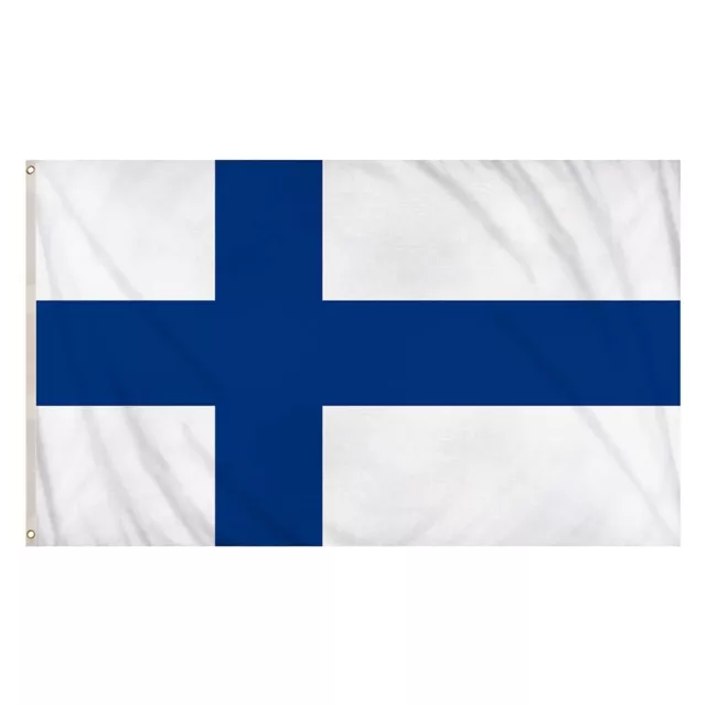 Large 5Ft X 3Ft Finland Flag Colour Finnish Country Banner With Brass Eyelets Uk