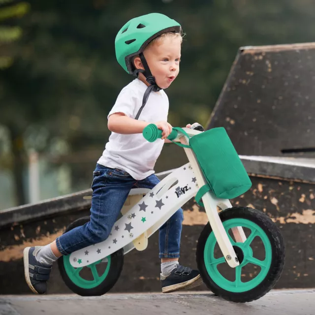 Mini-draisienne pour enfants vélo d'apprentissage en bois vert tricycle 2 ans +