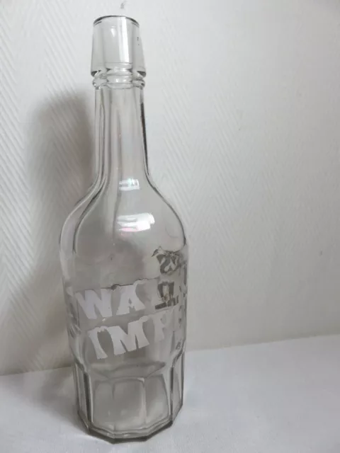 Antique Walkers Imperial Whiskey Bottle With Sterling Silver Overlay