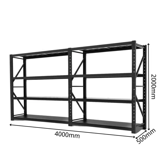 Free Delivery 4MX2MX0.5M 1200KG Garage Warehouse Steel Storage Shelving Shelves 3