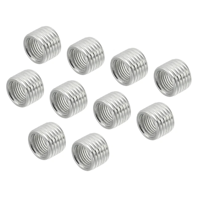 10x Rosca Reducción Tuercas Inserto M14 Macho a M10 Hembra Adaptador 10mm Largo