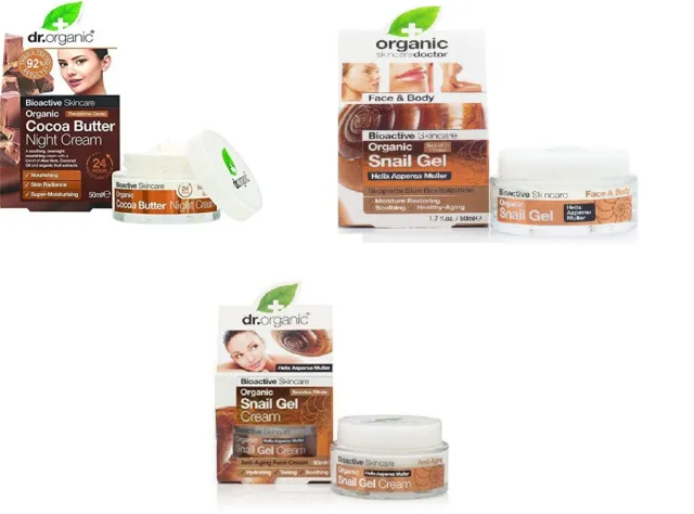 DR. Organic Bioactive Skincare Cream, Night Cream&Snail Gel 50ml Brand New Seal