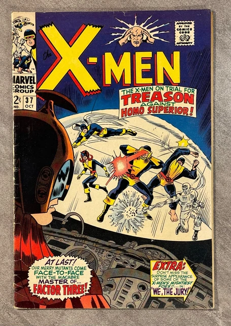 X-MEN #37 OCTOBER 1967 *KEY!* 1st MUTANT MASTER!*  SILVER AGE MARVEL! VERY GOOD