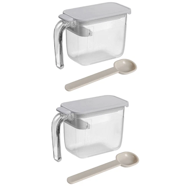 Caja de especias transparentes, depósito de sal para viajes, pimienta, camping