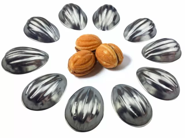 Sets 10- 50 pcs Metal Mold Forms For Sweet Russian Oreshki Pastry Cookie Nutlets