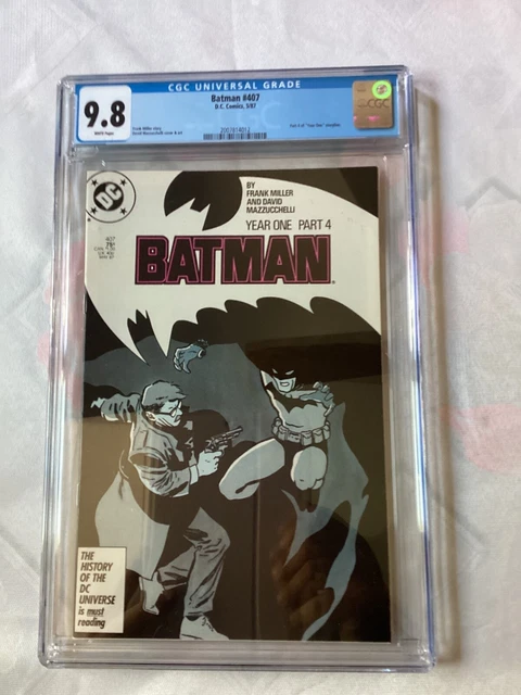 Batman 407 CGC 9.8 WP Frank Miller Part 4 Year One Storyline DC 1987. 