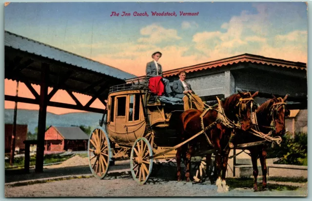 Woodstock Inn Stage Coach Woodstock Vermont UNP Unused GMCCO DB Postcard J10