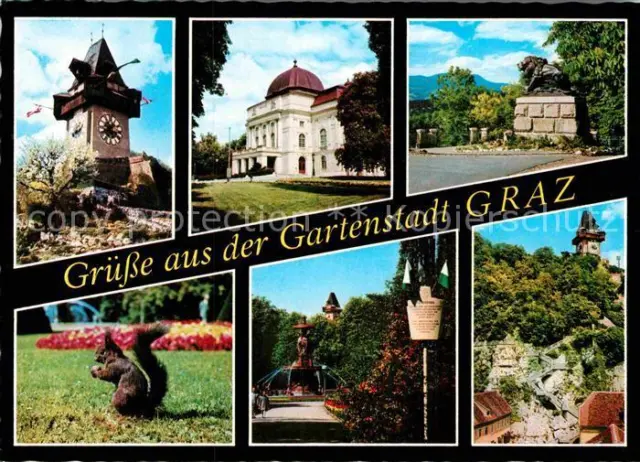 72899028 Graz_Steiermark Uhrturm Opernhaus Hackherloewe Hansi Stadtpark Schlossb