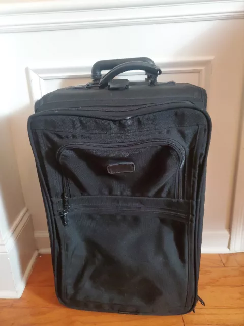 Tumi 22" Vintage Black Ballistic Nylon Upright Carry-On Rolling Luggage USA Made
