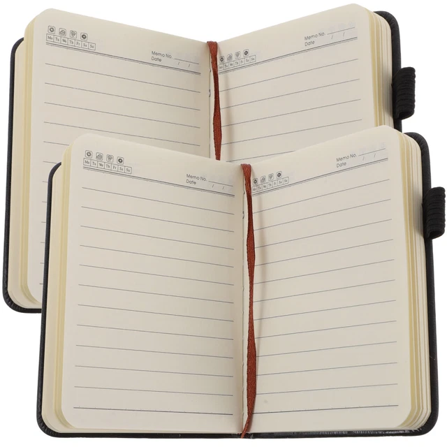 2 Pcs Journal Little Notebook Pocket Size Schedule Notebook Small Office
