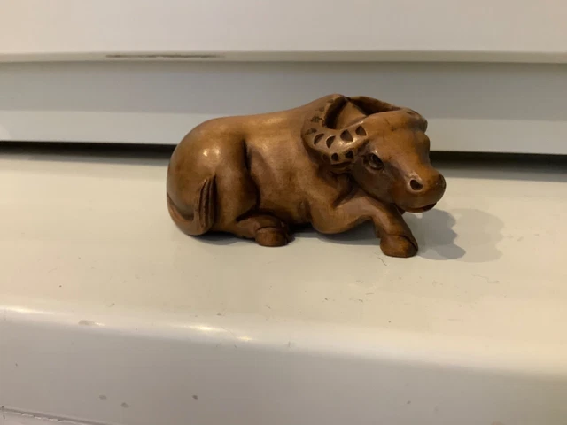 Figurine Wood/ RESIN Buffalo