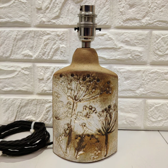 MID CENTURY TREMAEN Cornish Studio Pottery Lamp Base Cow Parsley Table