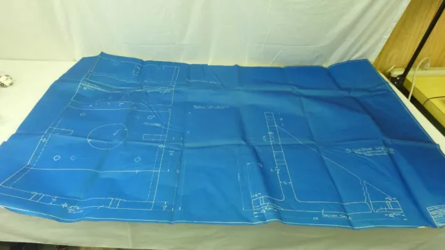 Antique Blueprint Industrial Art Detroit Automotive Cadillac Motor 1941 59"x36"b