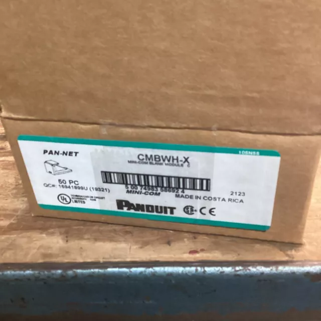 Panduit Pan-Net Mini-Com 1-Port Blank Module CMBWH-X White Box of 50