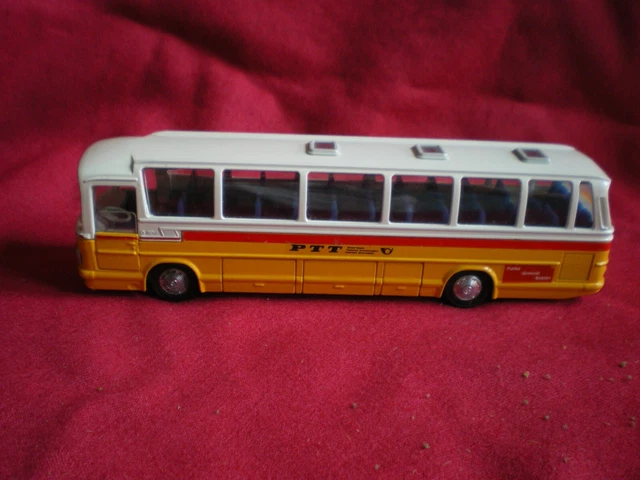 Autocar Mercedes-Benz PTT Suisse métal KIRK-TEKNO + boîte d'origine (1970