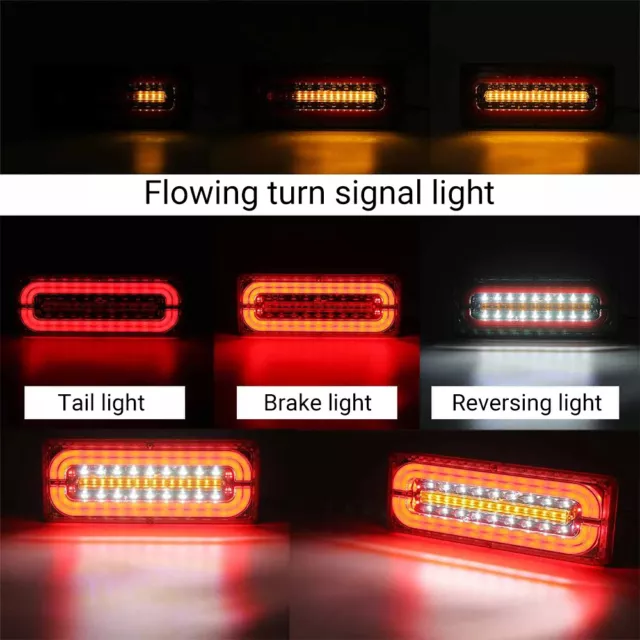 A Pair Combination Indicator LED Tail Lights Stop/Tail/ Indicator/Reverse Truck 3