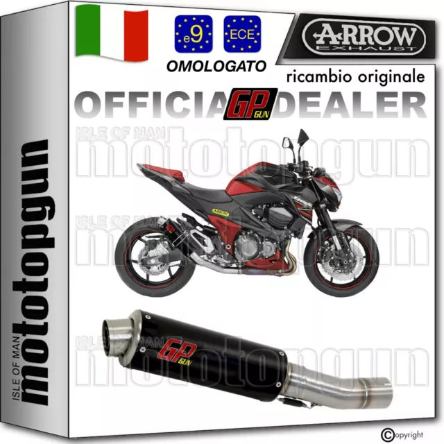 Arrow Scarico Hom Gp2 Gp 2 Gpgun Nero Kawasaki Z-800 Z800 2013 13