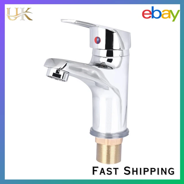 Modern Sink Mixer Tap Bathroom Basin Chrome Bath Taps Shower with 2 pcs Hoses uk