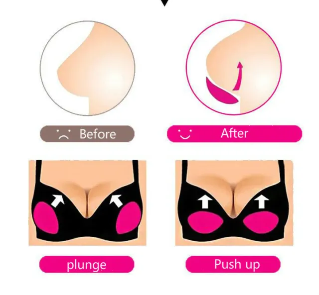 Silicone Insert Pads Gel Push Up Lift Plunge Bra Breast Enhancer Bikini Swimsuit 2