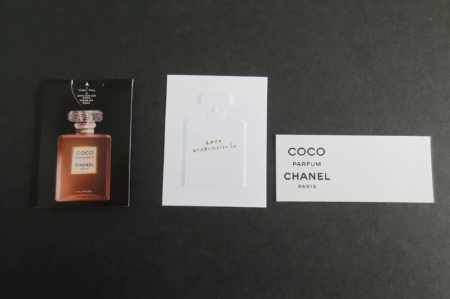 2 x Chanel Perfume Fragrance Advertising Blotter Cards + 1 COCO  Puffer