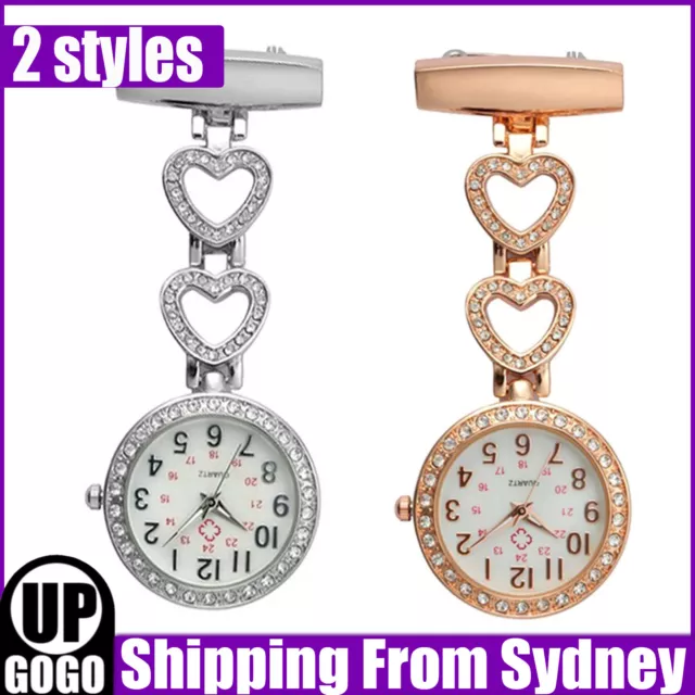 Nursing Pendant Large Face Nurse Fob Fashion Rose Gold Watch Pocket Quart AU