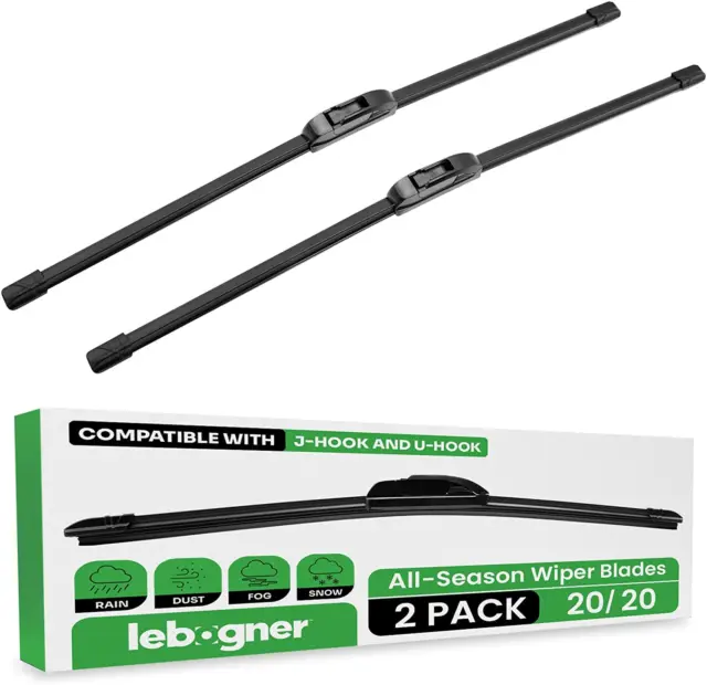 Wiper Blades 20 Inch + 20 Inch Pack of 2 All-Seasons Automotive Replac