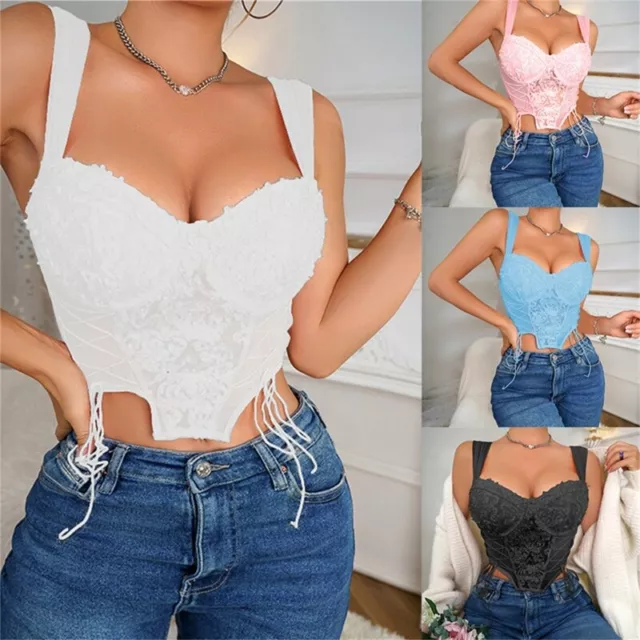 Women Y2K Sexy Bra Sheer Mesh Bralette Floral Embroidered Spaghetti Strap  Cami Crop Top Camisole Lace Tops (Blue, S, s) at  Women's Clothing  store