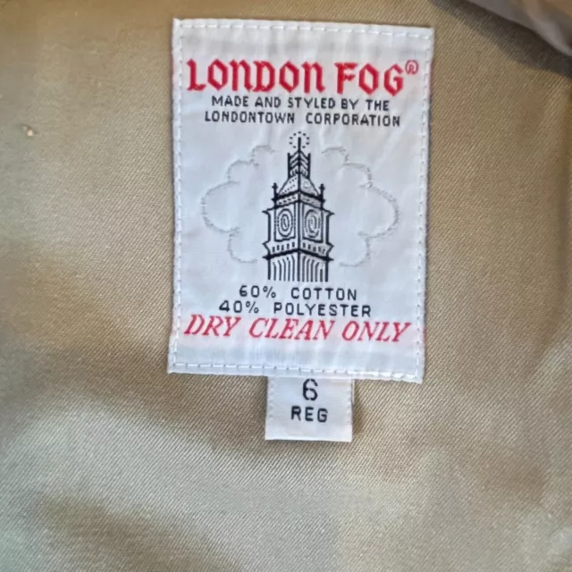 LONDON FOG VINTAGE Trench Coat Belted Size 6 $49.99 - PicClick