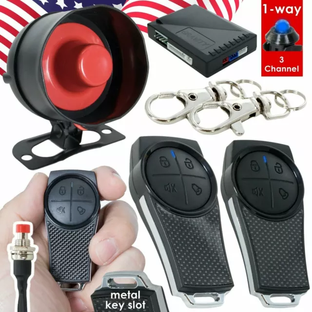 Gravity GSX 1 Way 3 Channel Keyless Entry Car Alarm Security System w/ 2 Remotes