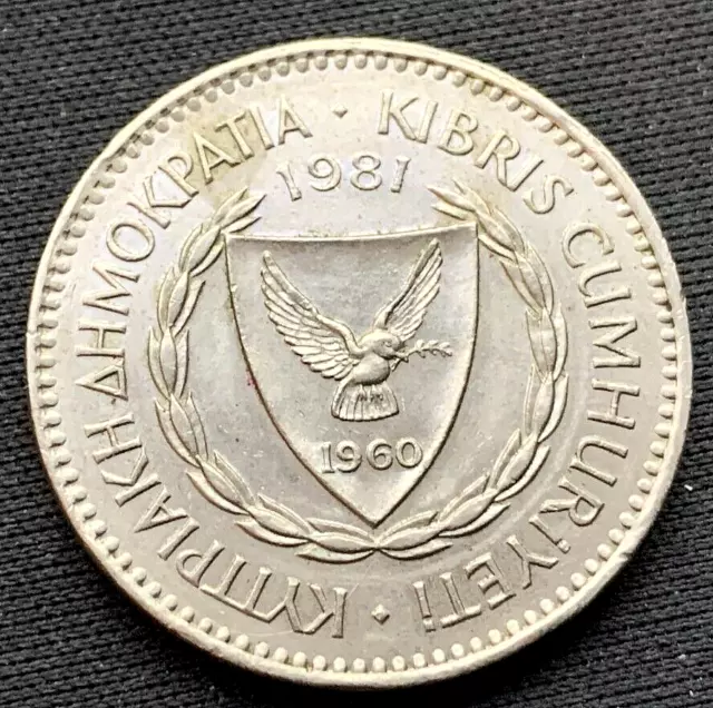 1981 Cyprus 100 Mils Coin UNC ( 2 Million Minted )  CONDITION RARITY   #M51