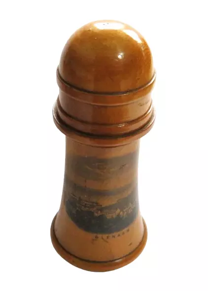 Antique Mauchline Transfer Ware Needle Case / Holder Shape of Lighthouse Glenarm