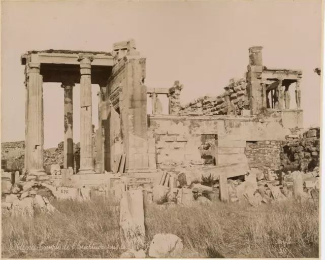 Bonfils. Grèce, Athènes, Temple de l&#039;Érechthéion Vintage albumen print. Fél