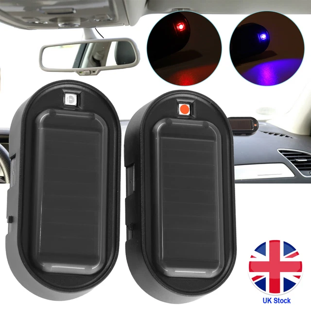 FAKE SOLAR POWER Car Alarm LED AntiTheft Warning Light Flashing