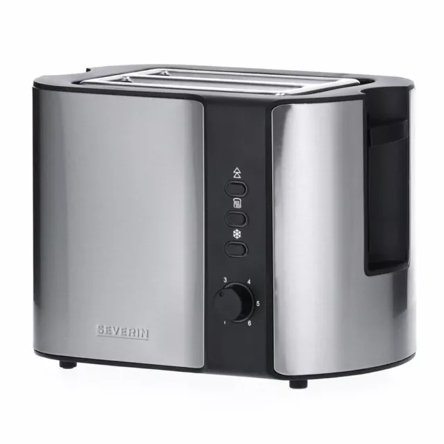 SEVERIN Toaster AT 2589 - Edelstahl-schwarz - 2 Scheiben - 800 W