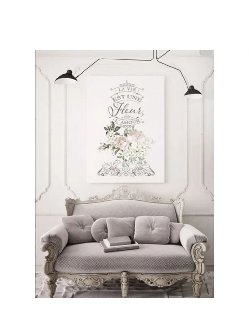 NUEVA Calcomanía de frotamiento de muebles La Vie Est Une Fleur - Rediseño Prima Transfer Frotar en muebles 🙂