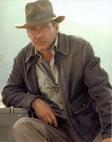Giacca da uomo Indiana Jones Harrison Ford marrone effetto invecchiato vera pelle di mucca