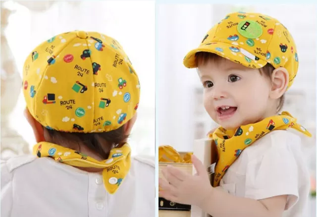 Baby Kid Boy Girl Toddler Infant Hat Little Car Baseball Beret Cap Yellow 3