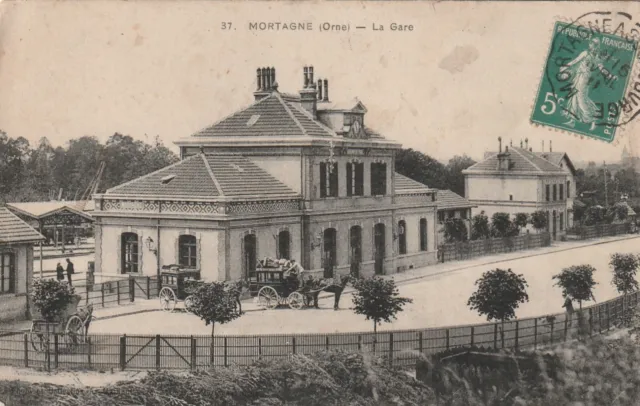 CPA 61 MORTAGNE (Orne) La Gare