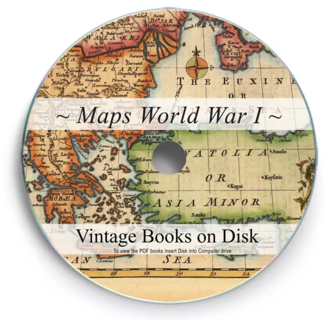 900 WW1 Maps & Books on DVD - World War One Military Front Trench Battles 251