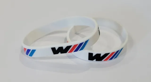 Lot De 2 Bracelets Silicone Logo Bmw Coloris Blanc  ! Neuf !